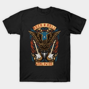 Rock and Roll Eagle Summer Rock Vintage Country Music Shirt T-Shirt